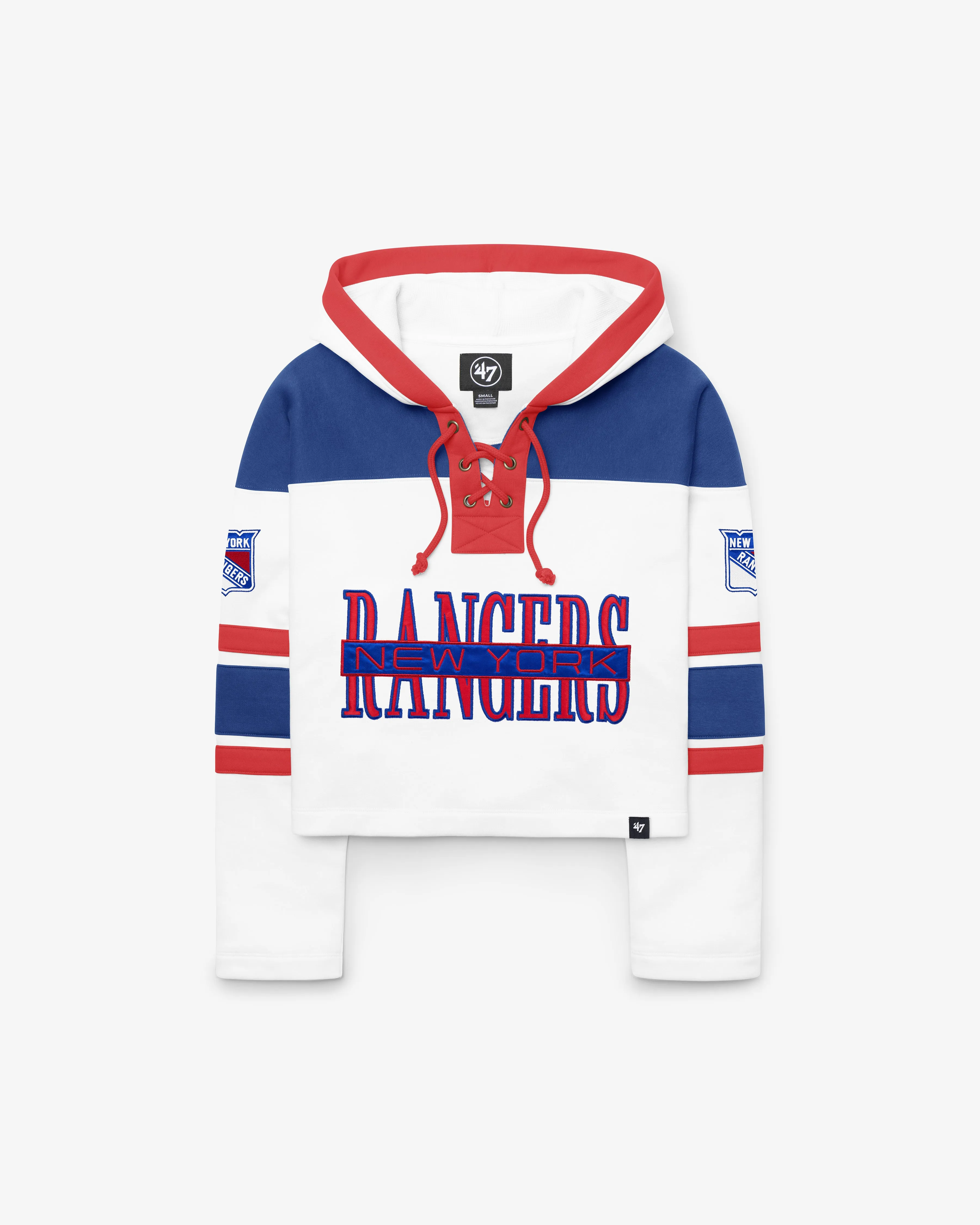NEW YORK RANGERS CUT THRU CROPPED '47 WOMEN'S SUPERIOR LACER HOOD sold by 47