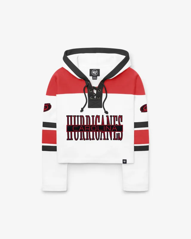 CAROLINA HURRICANES CUT THRU CROPPED '47 WOMEN'S SUPERIOR LACER HOOD made by 47