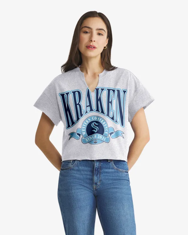 SEATTLE KRAKEN BANNERS OUT '47 WOMEN'S OVERSIZED NOTCH NECK TEE made by 47