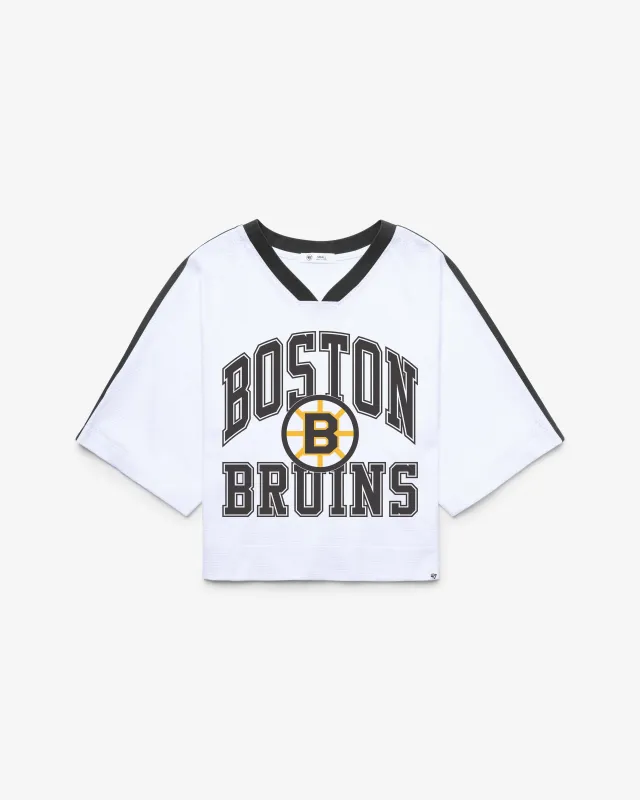 BOSTON BRUINS VINTAGE BIG OVERARCH '47 WOMEN'S DROP NEEDLE RAGLAN made by 47