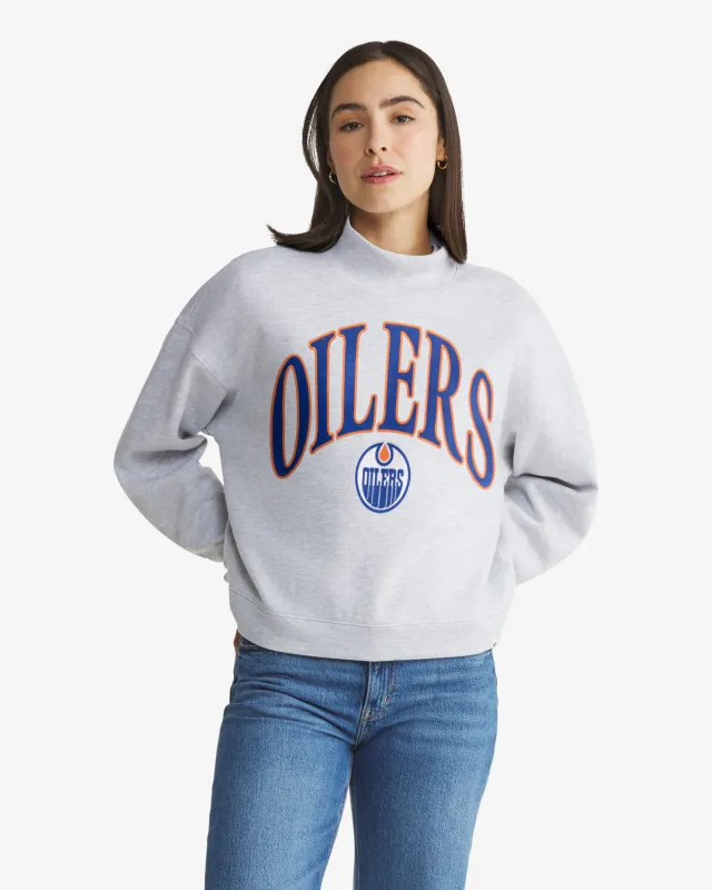 EDMONTON OILERS VINTAGE VANTAGE '47 WOMEN'S MOCK NECK PULLOVER made by 47