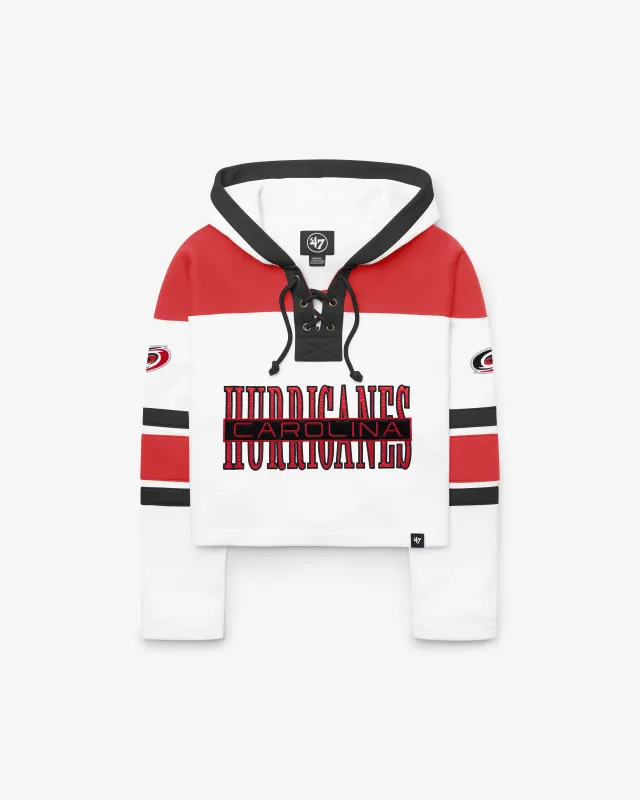CAROLINA HURRICANES CUT THRU CROPPED '47 WOMEN'S SUPERIOR LACER HOOD made by 47