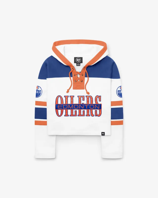 EDMONTON OILERS CUT THRU CROPPED '47 WOMEN'S SUPERIOR LACER HOOD made by 47