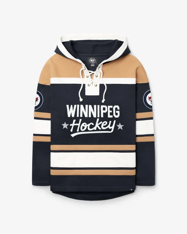 WINNIPEG JETS BLOCK SCRIPT SUPERIOR '47 LACER HOOD made by 47