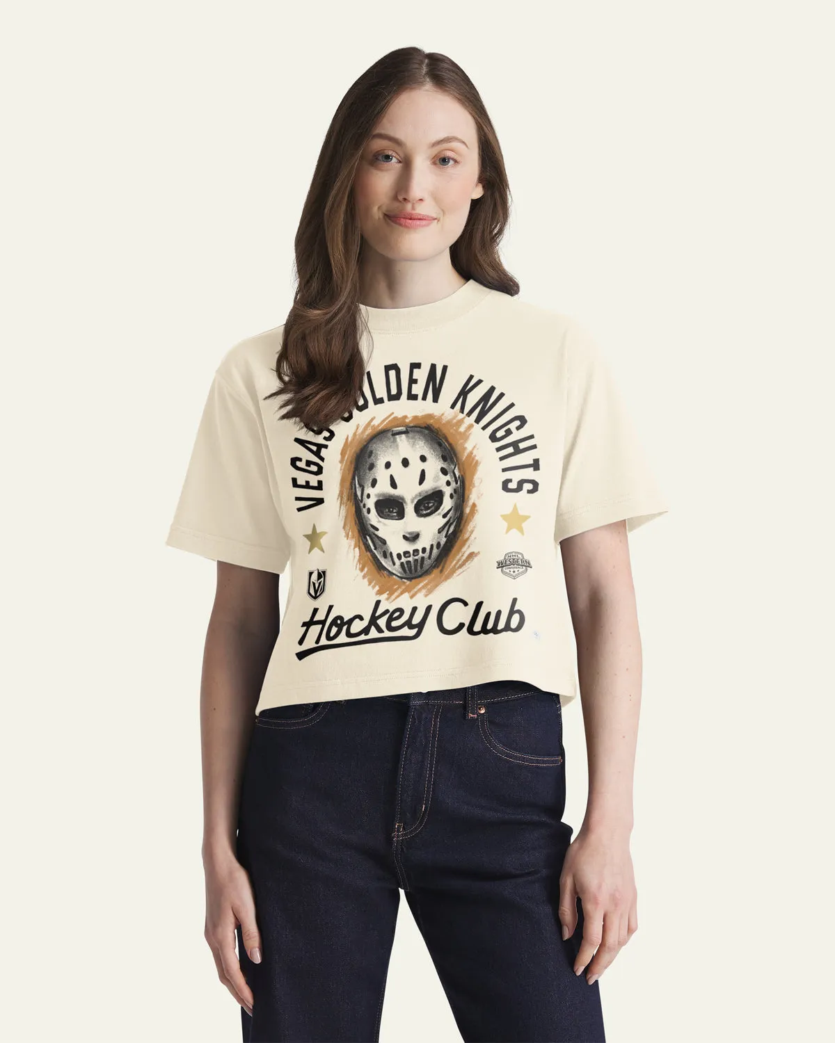 VEGAS GOLDEN KNIGHTS ARCH MASK '47 FOUNDATION CROP TEE WOMENS sold by 47 product image thumbnail 3
