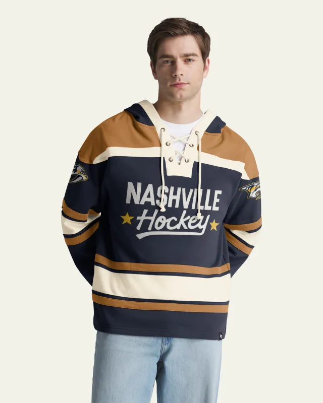 NASHVILLE PREDATORS BLOCK SCRIPT SUPERIOR '47 LACER HOOD made by 47