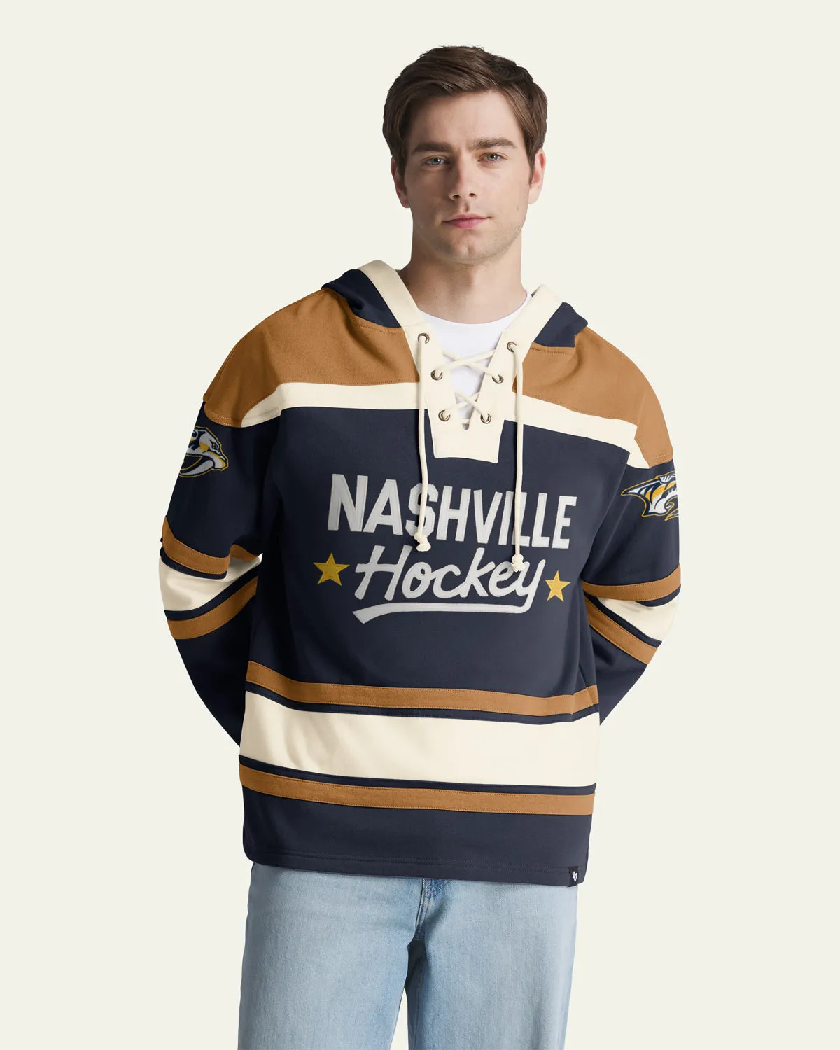 NASHVILLE PREDATORS BLOCK SCRIPT SUPERIOR '47 LACER HOOD sold by 47
