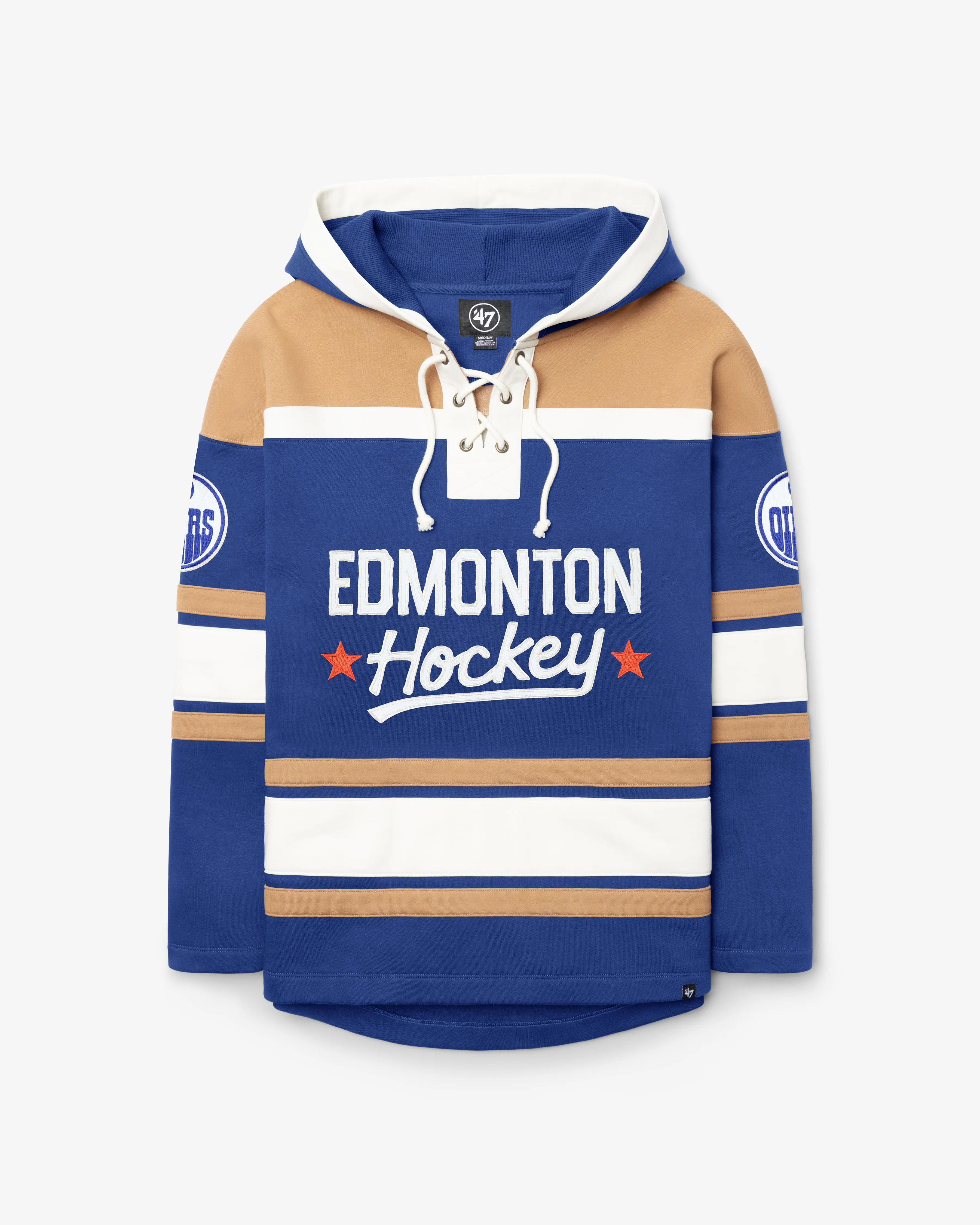 EDMONTON OILERS BLOCK SCRIPT SUPERIOR '47 LACER HOOD sold by 47