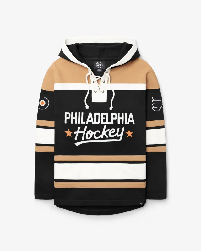 PHILADELPHIA FLYERS BLOCK SCRIPT SUPERIOR '47 LACER HOOD made by 47