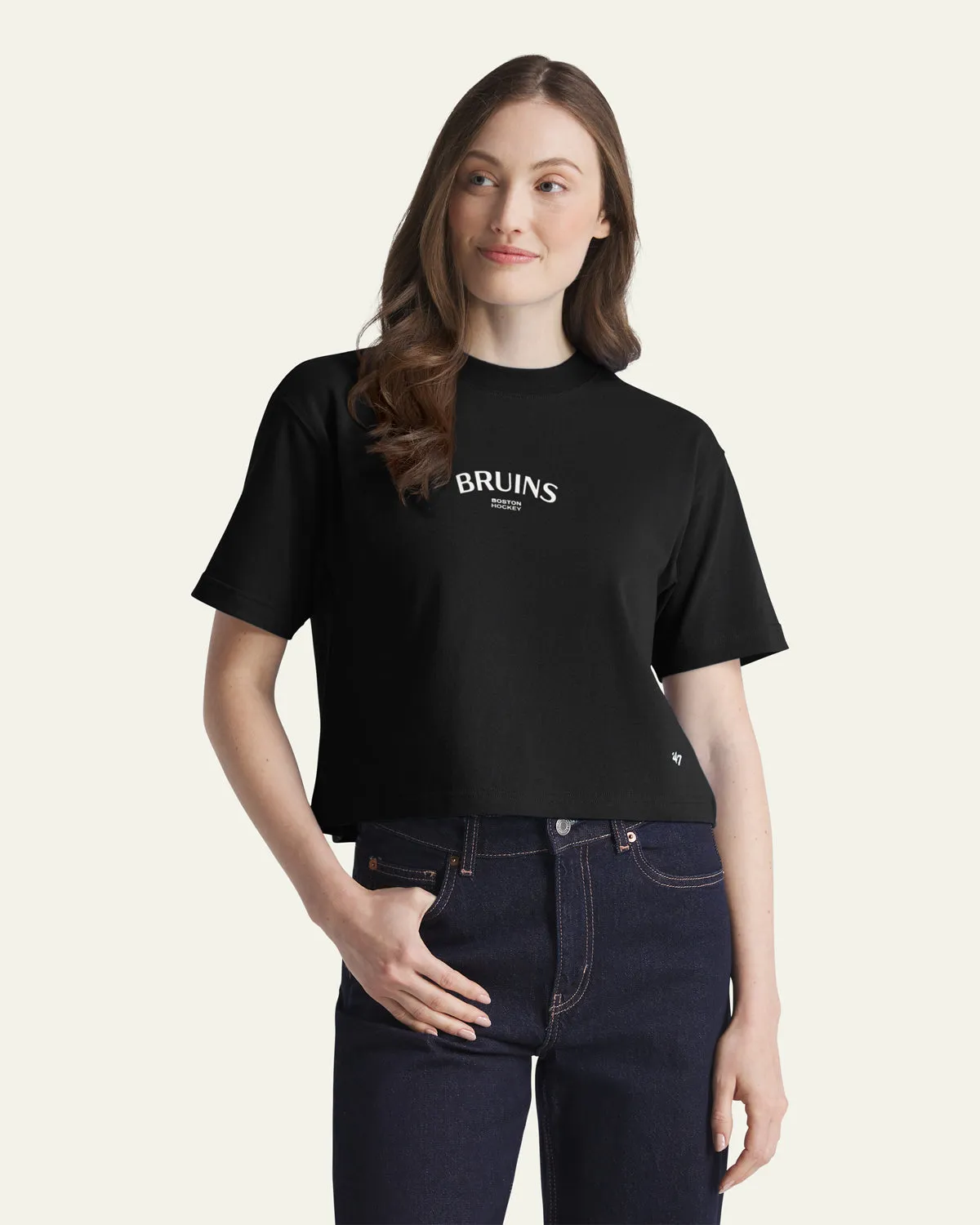 BOSTON BRUINS HADRIAN '47 FOUNDATION CROP TEE WOMENS sold by 47 product image thumbnail 4