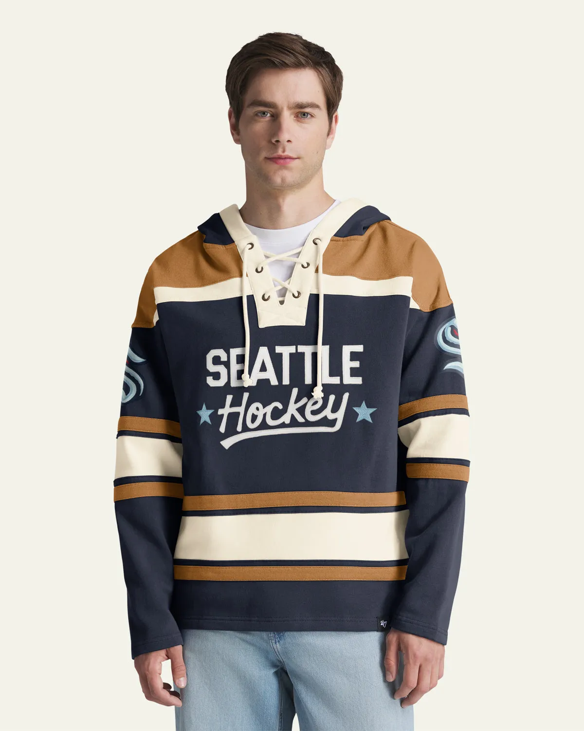 SEATTLE KRAKEN BLOCK SCRIPT SUPERIOR '47 LACER HOOD sold by 47 product image thumbnail 3