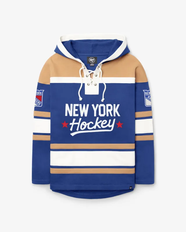 NEW YORK RANGERS BLOCK SCRIPT SUPERIOR '47 LACER HOOD made by 47
