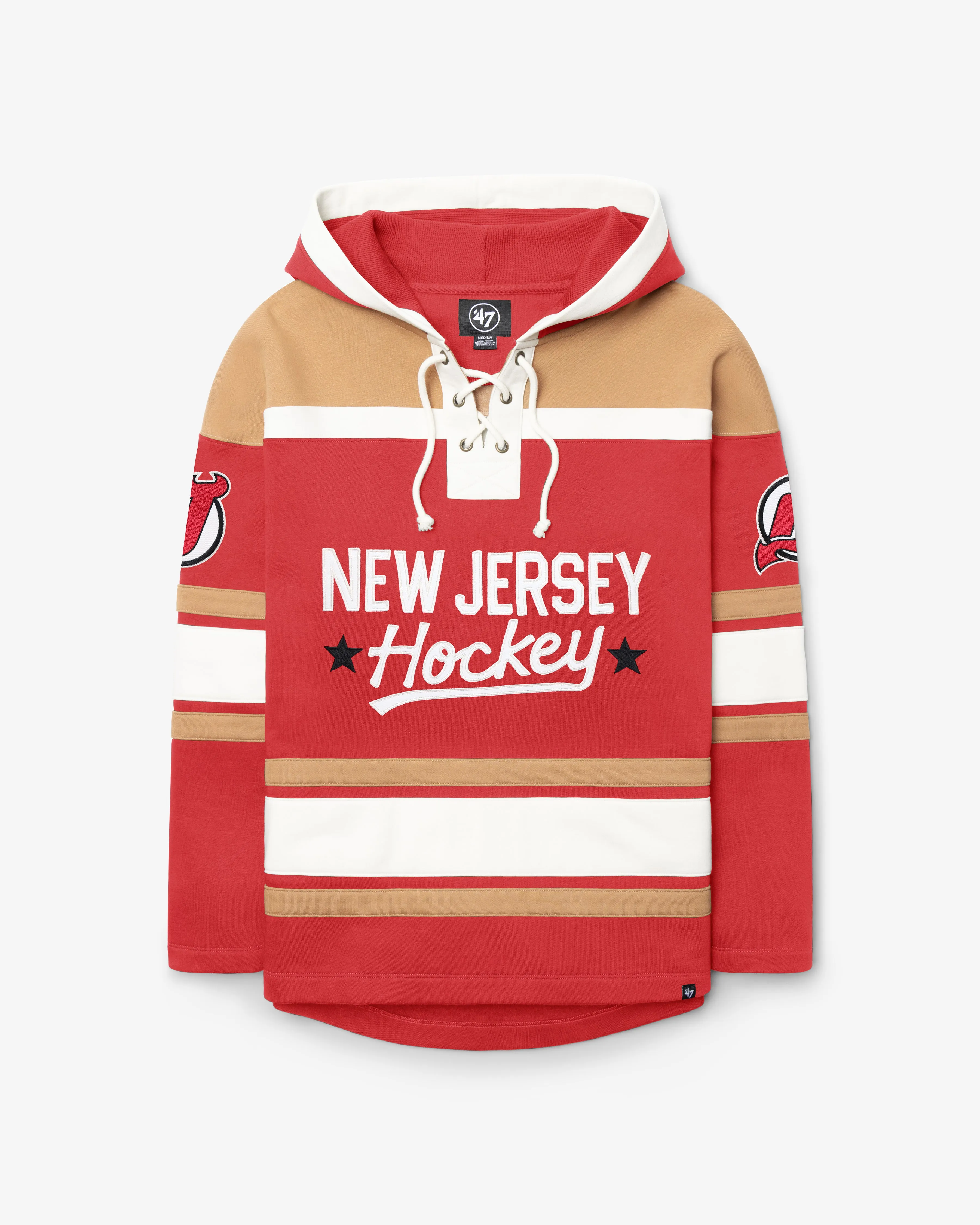 NEW JERSEY DEVILS BLOCK SCRIPT SUPERIOR '47 LACER HOOD sold by 47