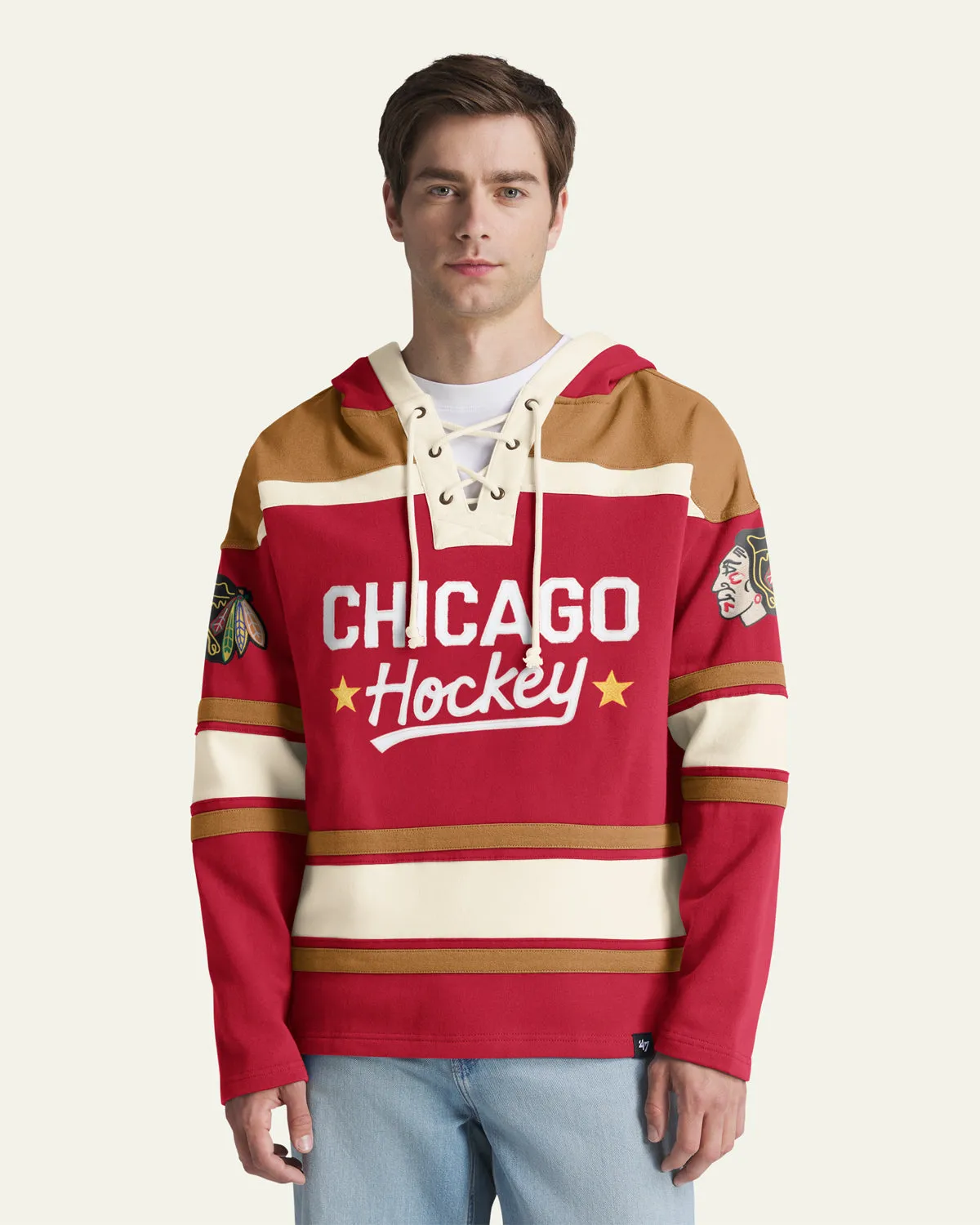 CHICAGO BLACKHAWKS BLOCK SCRIPT SUPERIOR '47 LACER HOOD sold by 47 product image thumbnail 3