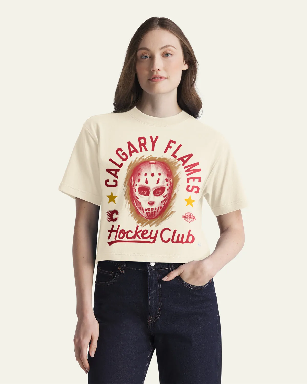 CALGARY FLAMES ARCH MASK '47 FOUNDATION CROP TEE WOMENS sold by 47 product image thumbnail 3