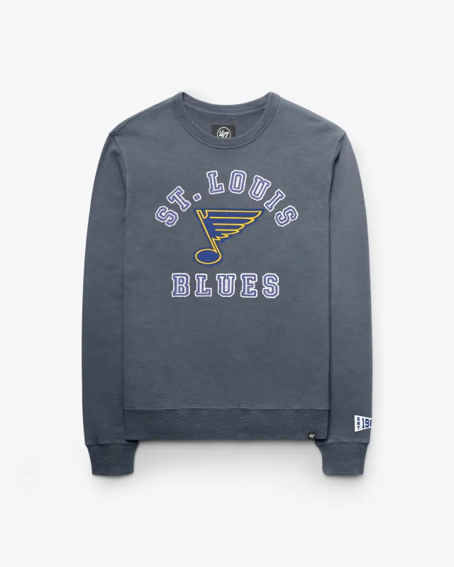 ST LOUIS BLUES VINTAGE CALDERWOOD WELL WORN '47 FRENCH TERRY CREW made by 47