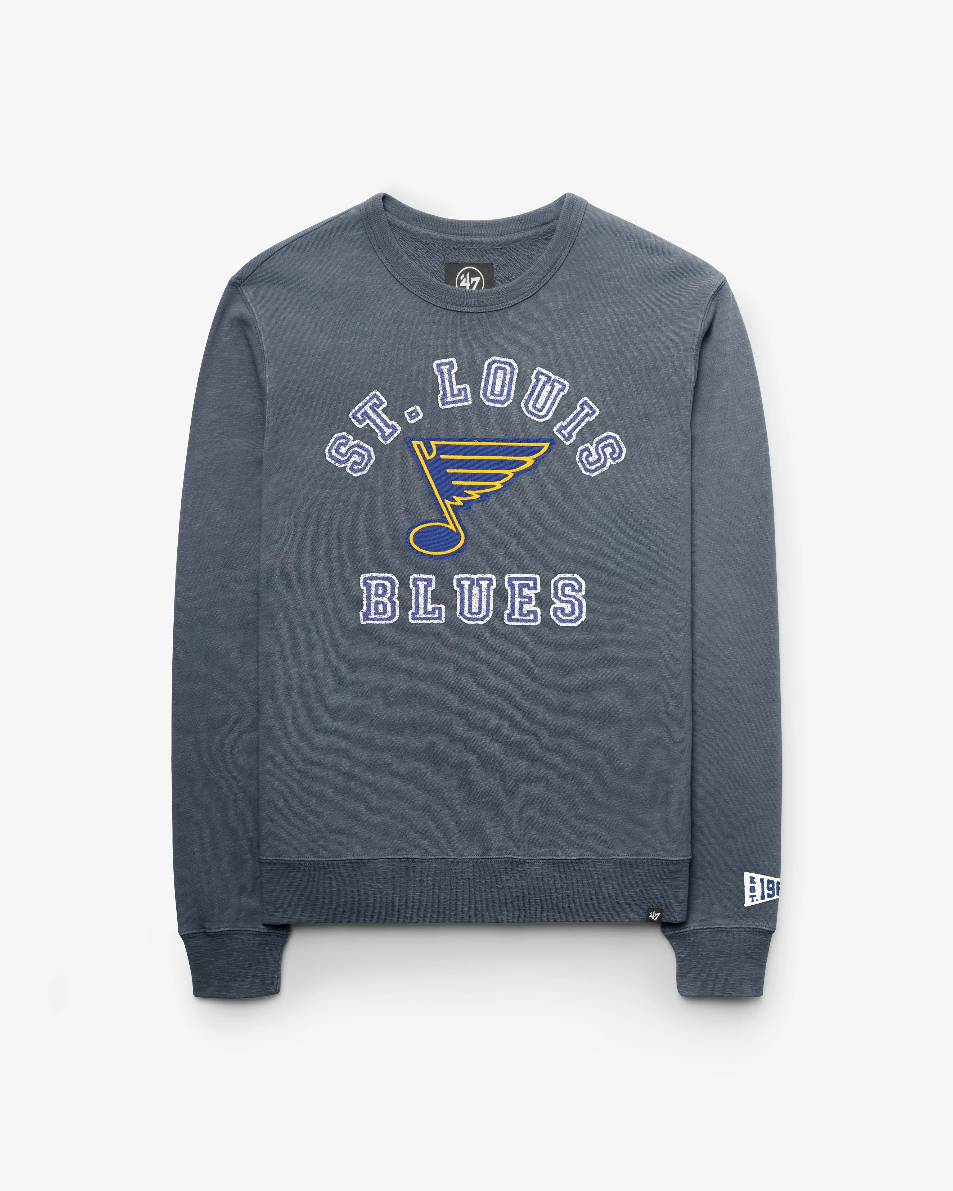 ST LOUIS BLUES VINTAGE CALDERWOOD WELL WORN '47 FRENCH TERRY CREW sold by 47