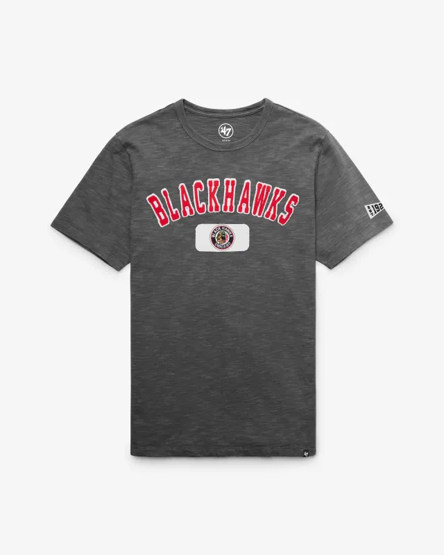 CHICAGO BLACKHAWKS VINTAGE SEYMOORE WELL WORN '47 HEAVY SLUB TEE made by 47