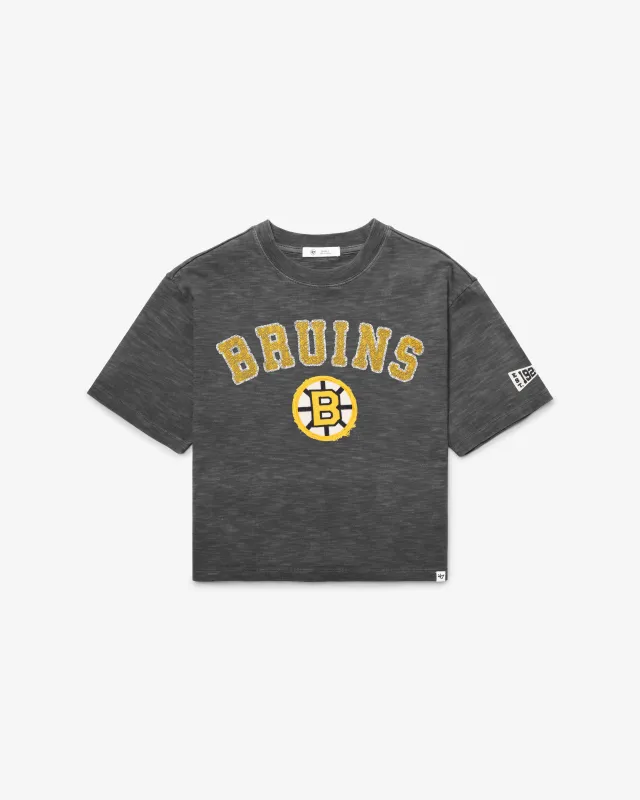 BOSTON BRUINS VINTAGE ELMORE WELL WORN '47 HEAVY SLUB TEE WOMENS made by 47