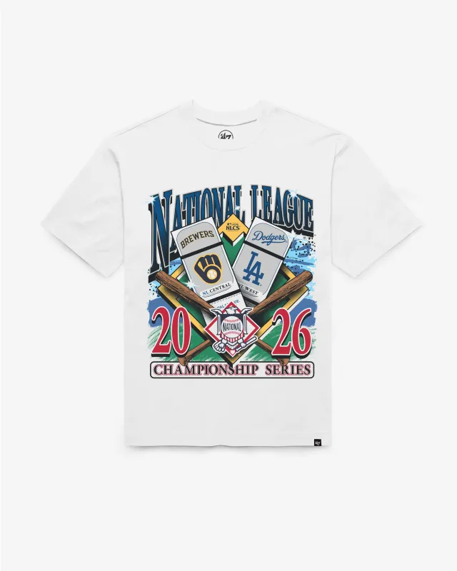 MILWAUKEE BREWERS VS. LOS ANGELES DODGERS CHAMPIONSHIP DUELING '47 FOUNDATION TEE made by 47