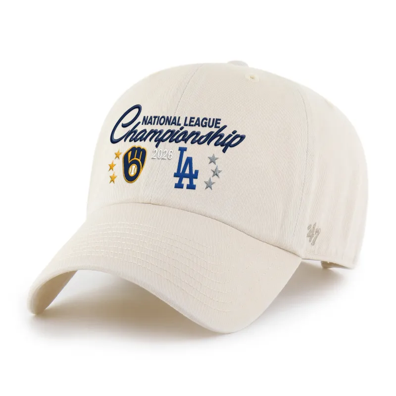 MILWAUKEE BREWERS VS. LOS ANGELES DODGERS NATIONAL LEAGUE CHAMPIONSHIP DUELING '47 CLEAN UP made by 47