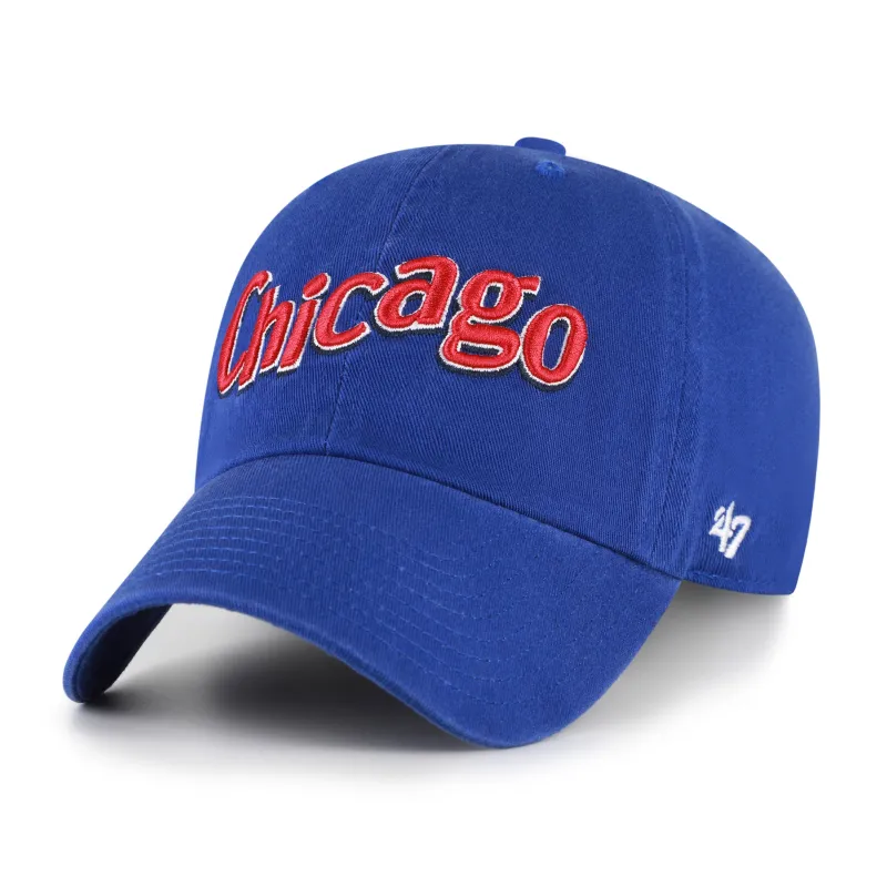 CHICAGO CUBS COOPERSTOWN SCRIPT SIDE '47 CLEAN UP made by 47