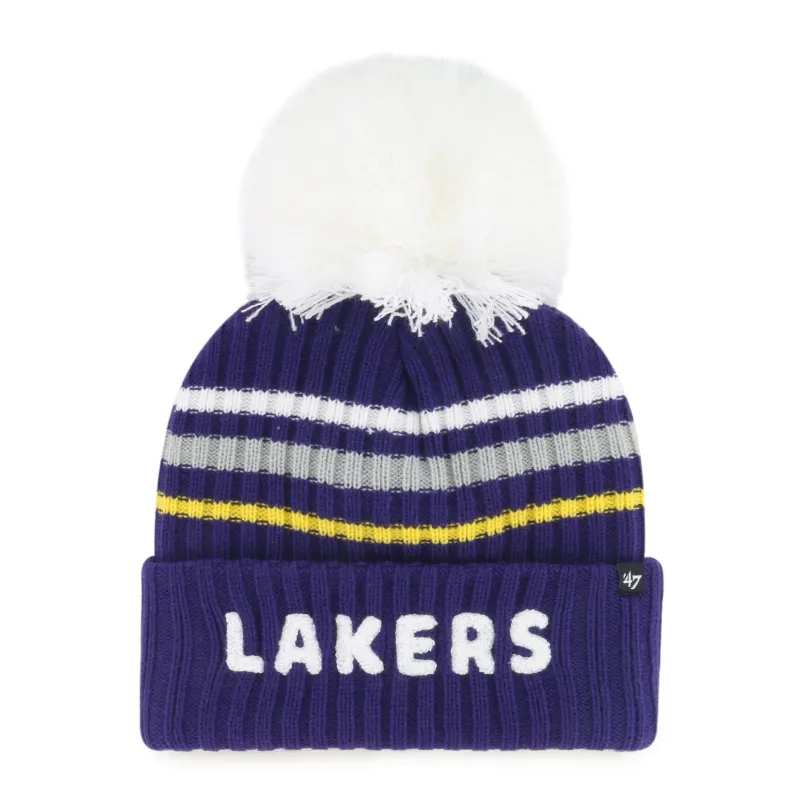 LOS ANGELES LAKERS FUZZY SCRIPT '47 CUFF KNIT made by 47