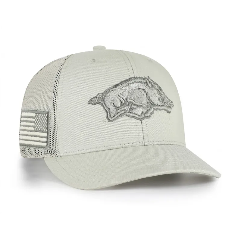 ARKANSAS RAZORBACKS OHT TRI HIT '47 TRUCKER made by 47