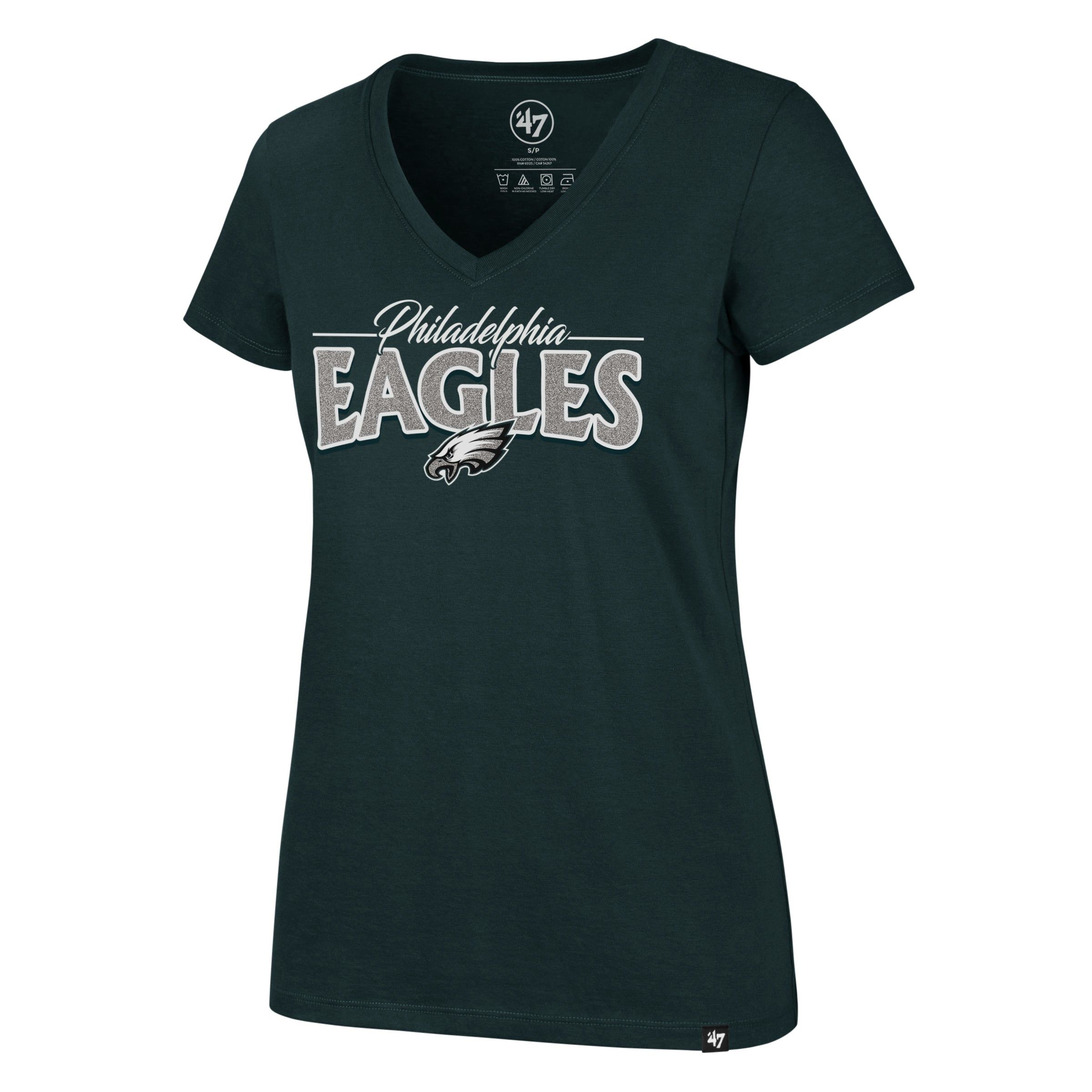 PHILADELPHIA EAGLES GLIMMER ON '47 ULTRA RIVAL V-NECK TEE WOMENS sold by 47