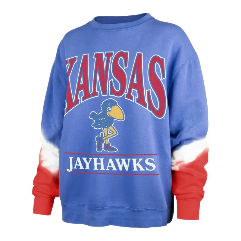 KANSAS JAYHAWKS VINTAGE SLEEVE DYE '47 BOYFRIEND CREW WOMENS made by 47