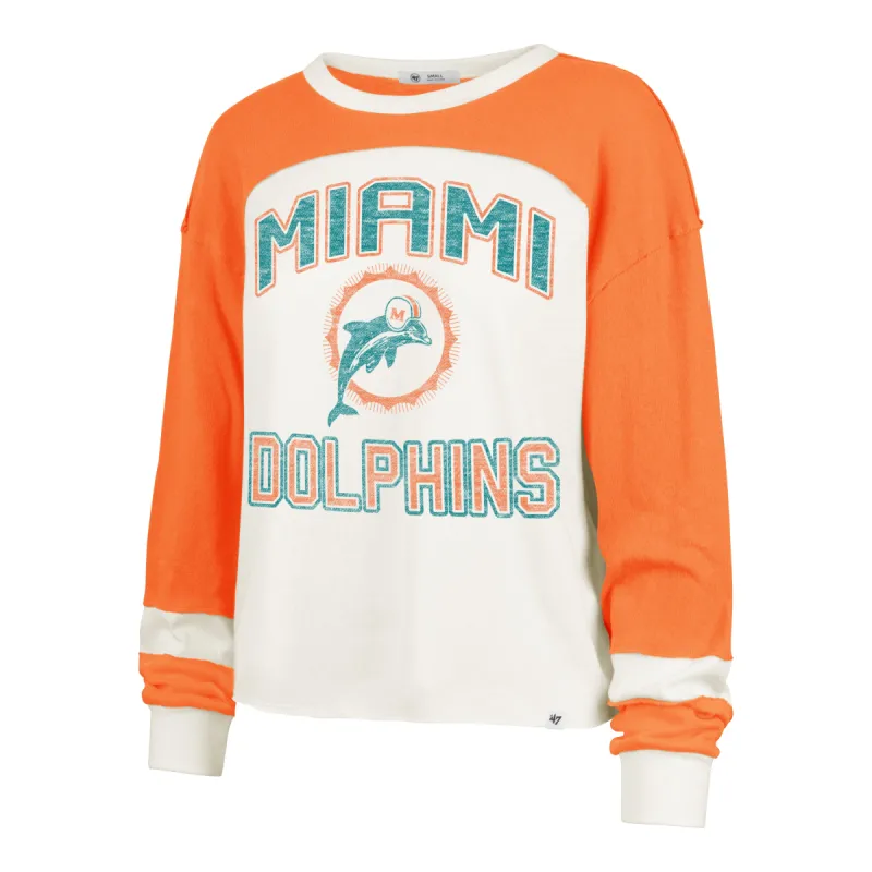 MIAMI DOLPHINS HISTORIC GRIDIRON CURVE '47 TONI LONG SLEEVE TEE WOMENS sold by 47
