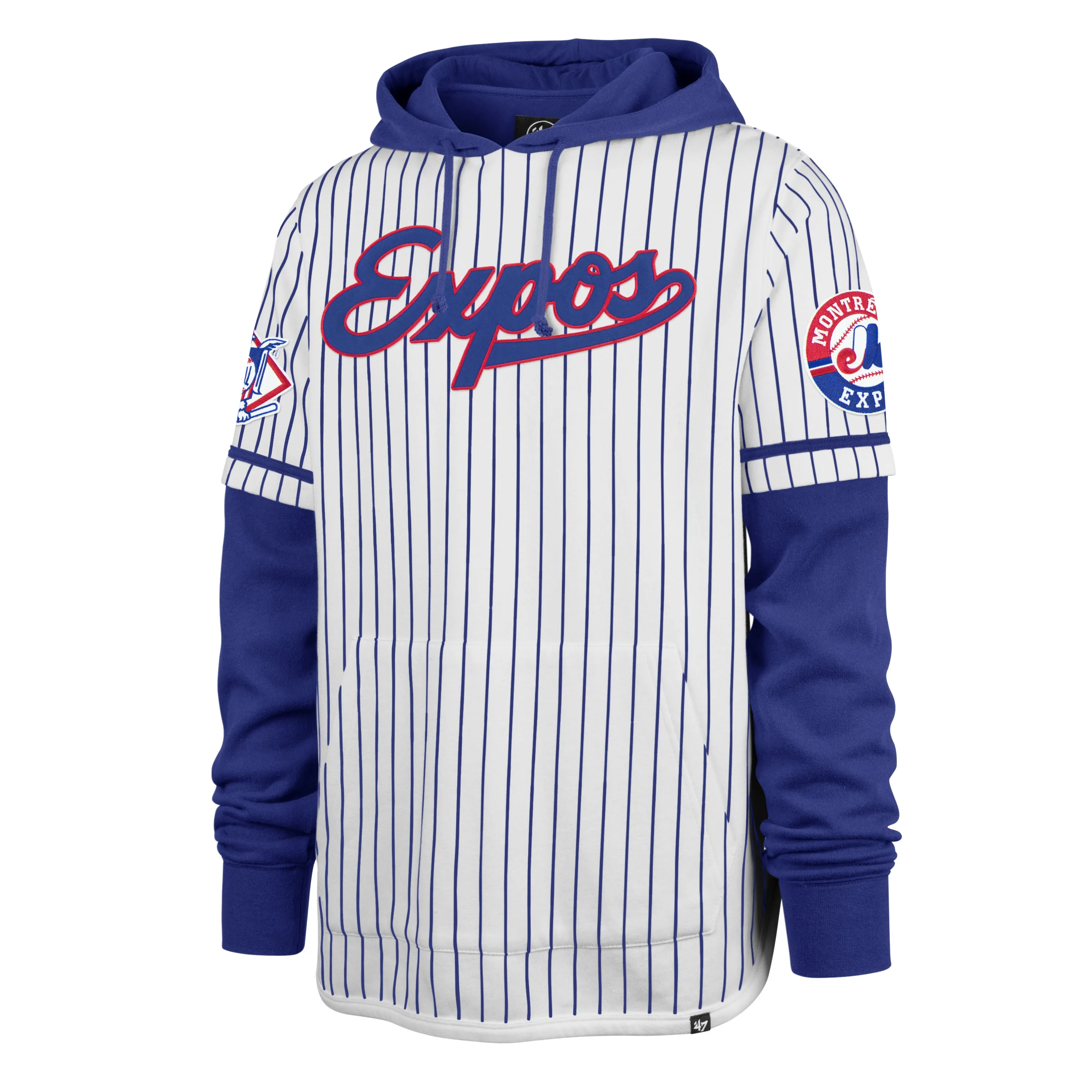 MONTREAL EXPOS COOPERSTOWN PINSTRIPE DOUBLE HEADER '47 SHORTSTOP PULLOVER HOOD sold by 47
