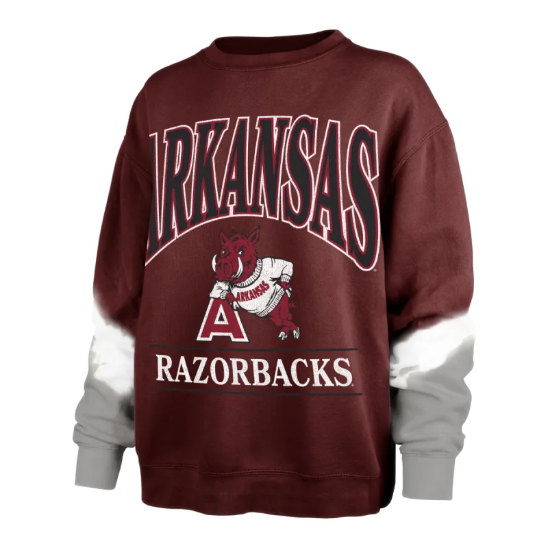 ARKANSAS RAZORBACKS VINTAGE SLEEVE DYE '47 BOYFRIEND CREW WOMENS sold by 47