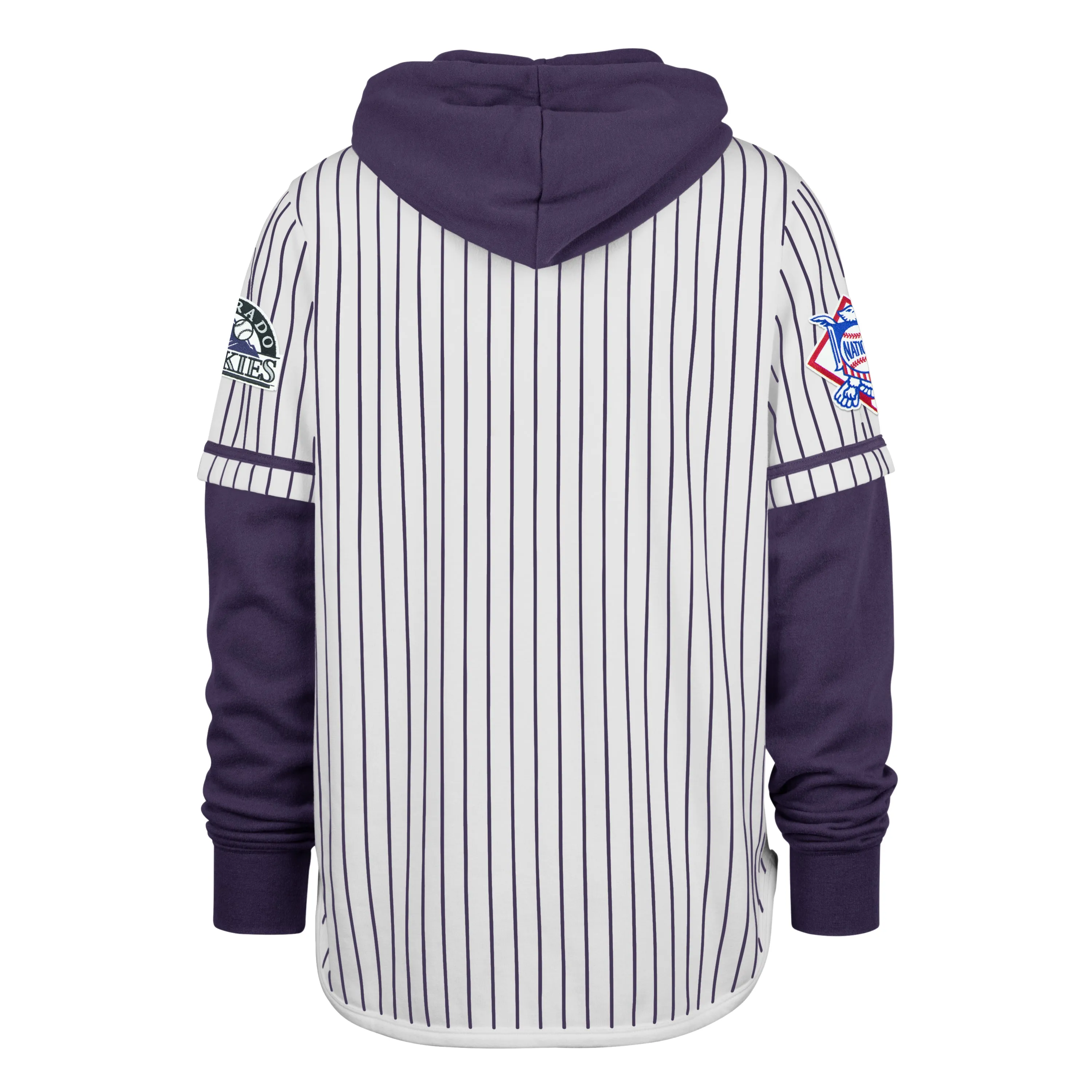COLORADO ROCKIES COOPERSTOWN PINSTRIPE DOUBLE HEADER '47 SHORTSTOP PULLOVER HOOD sold by 47 product image thumbnail 2