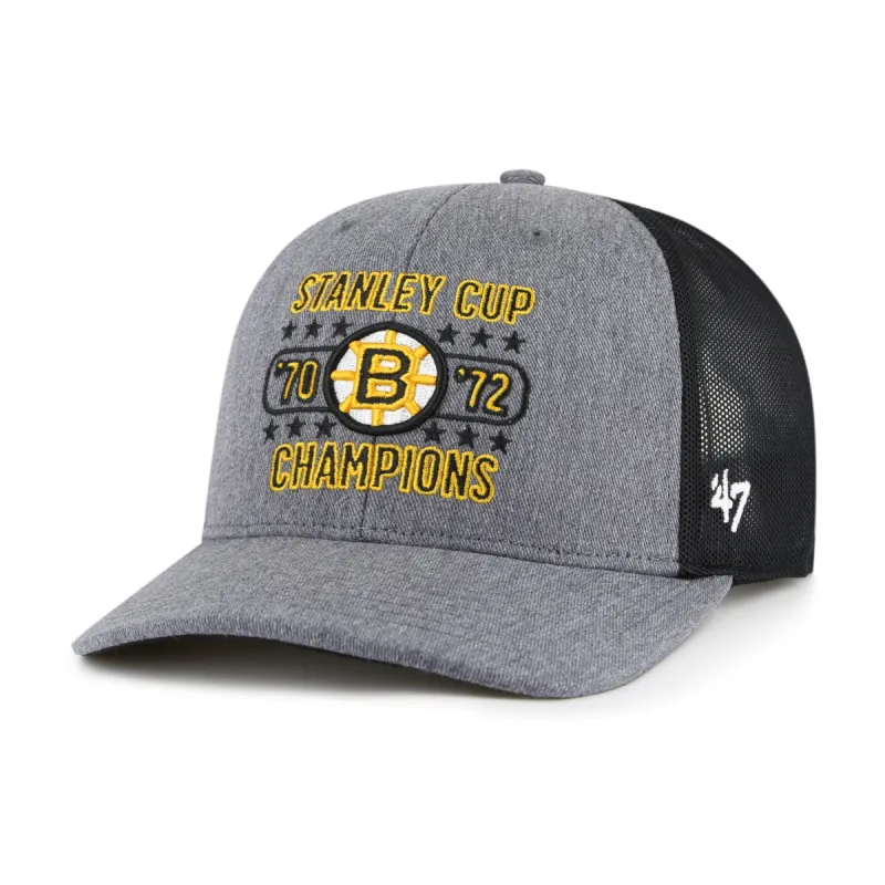 BOSTON BRUINS 100TH ANNIVERSARY BIG BAD BRUINS CHAMPS '47 TRUCKER made by 47