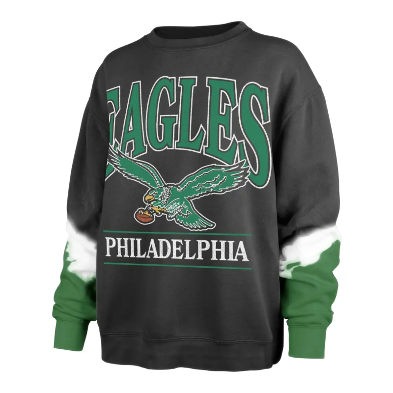 PHILADELPHIA EAGLES HISTORIC SLEEVE DYE '47 BOYFRIEND CREW WOMENS made by 47