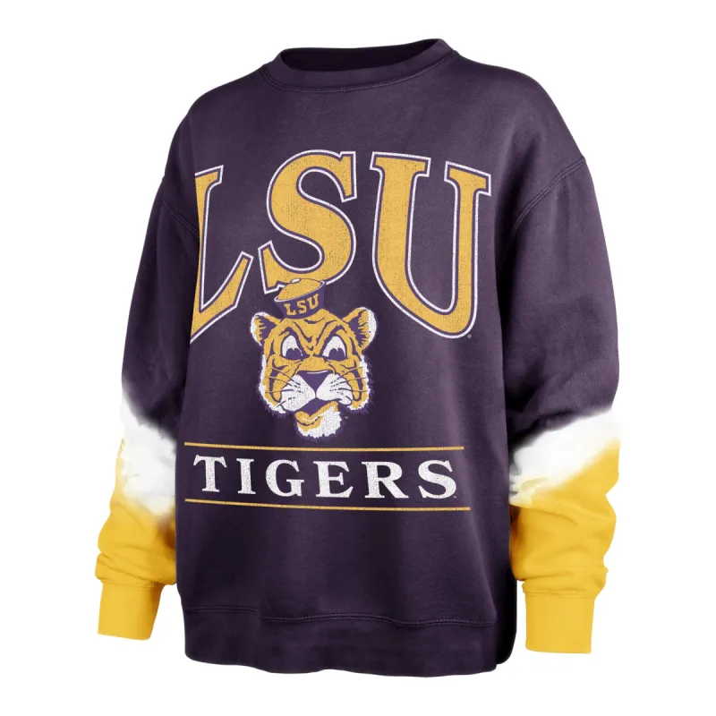 LOUISIANA STATE TIGERS LSU VINTAGE SLEEVE DYE '47 BOYFRIEND CREW WOMENS made by 47