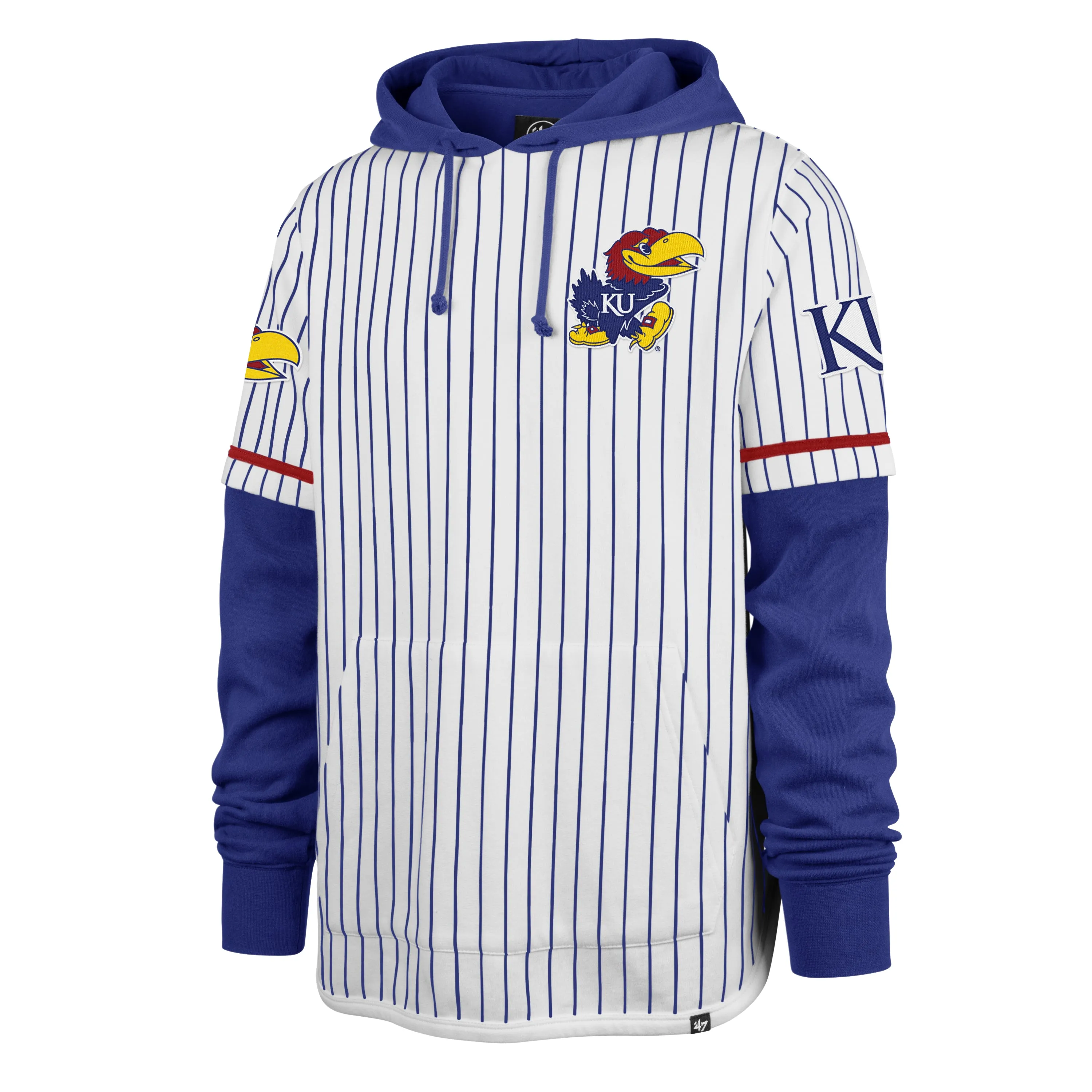 KANSAS JAYHAWKS PINSTRIPE '47 SHORTSTOP PULLOVER HOOD sold by 47