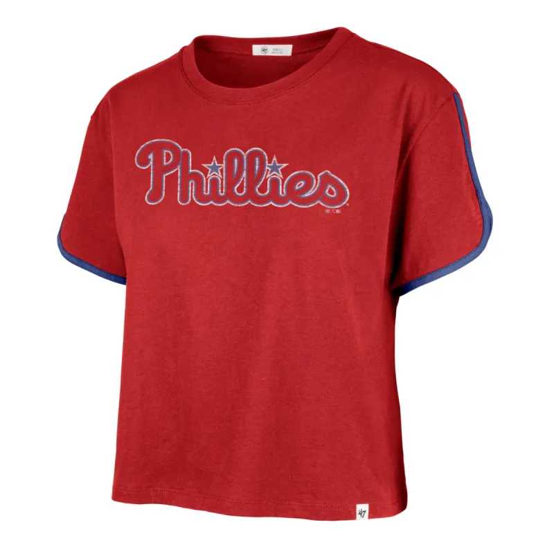 PHILADELPHIA PHILLIES PREMIER WORDMARK '47 DOLPHIN HEM CROP WOMENS sold by 47