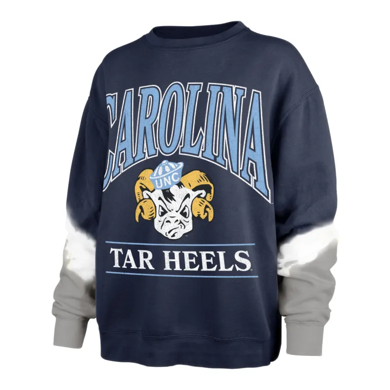 NORTH CAROLINA TAR HEELS UNC VINTAGE SLEEVE DYE '47 BOYFRIEND CREW WOMENS made by 47
