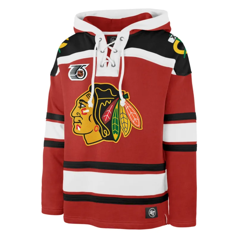 CHICAGO BLACKHAWKS RETRO FREEZE SUPERIOR '47 LACER HOOD sold by 47