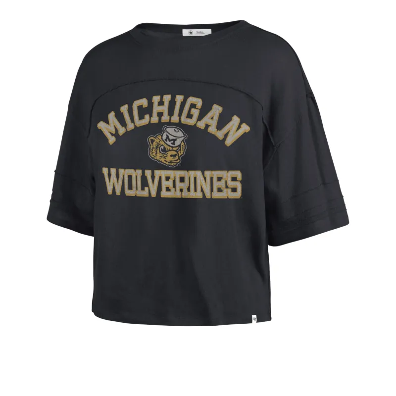 MICHIGAN WOLVERINES VINTAGE HALF MOON '47 STEVIE CROP TEE WOMENS sold by 47