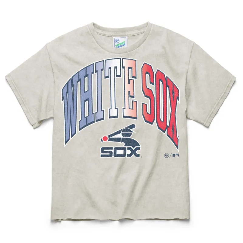 CHICAGO WHITE SOX COOPERSTOWN AURORA MINERAL '47 VINTAGE TUBULAR CROP TEE WOMENS sold by 47