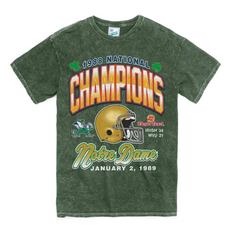 NOTRE DAME FIGHTING IRISH 1988 NATIONAL CHAMPS ROCKER '47 VINTAGE TUBULAR TEE sold by 47