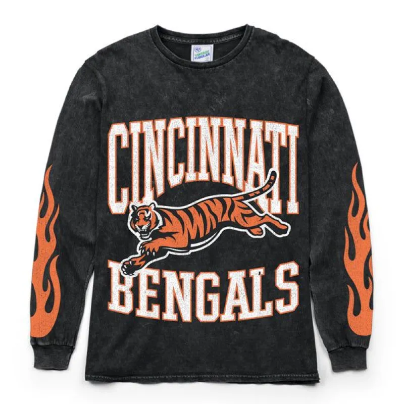 CINCINNATI BENGALS ROCKER VINTAGE TUBULAR BOYFRIEND LS TEE WMN sold by 47