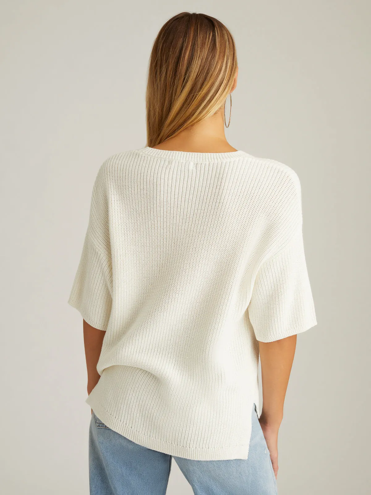 Emma: Crewneck Shaker Stitch Tee sold by 525 America product image thumbnail 3