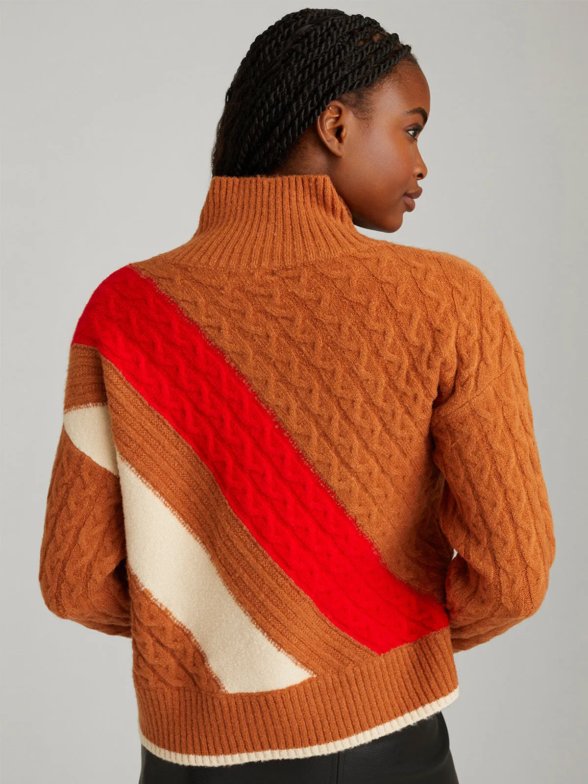 Ria: Colorblock Cable Pullover sold by 525 America product image thumbnail 2