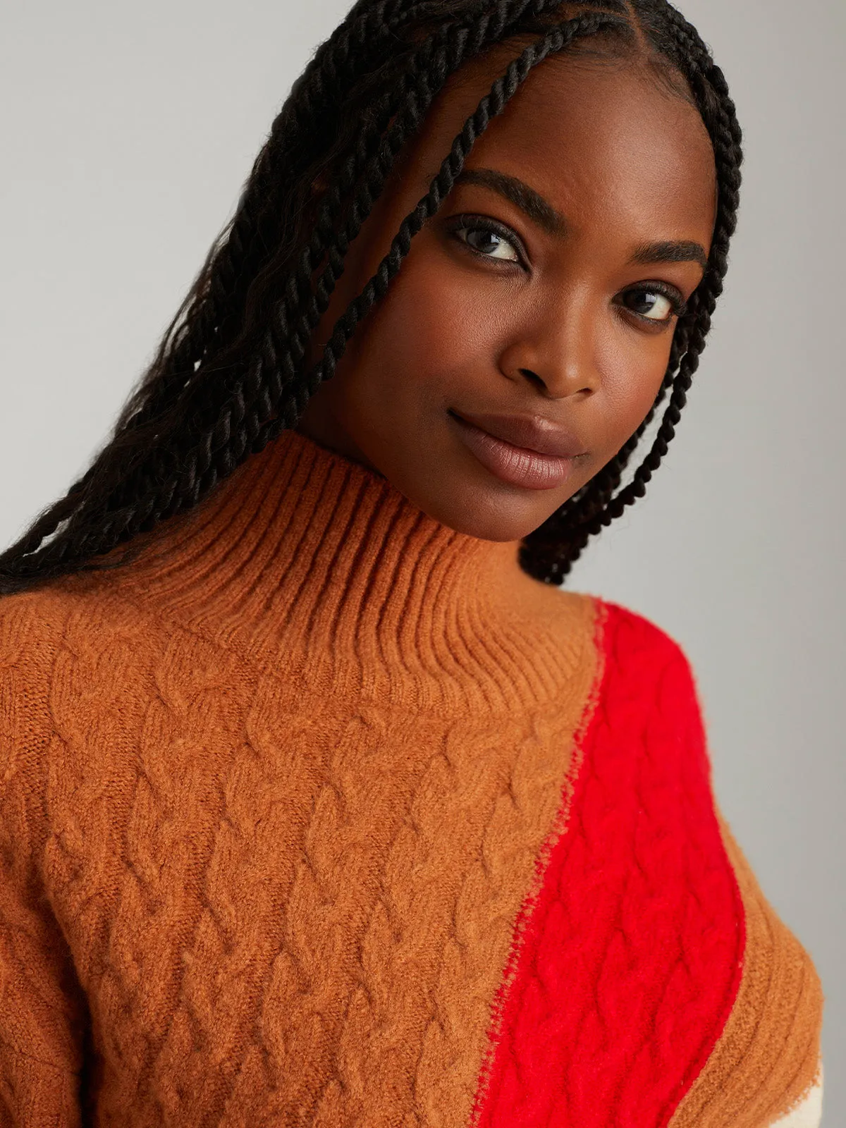 Ria: Colorblock Cable Pullover sold by 525 America product image thumbnail 5