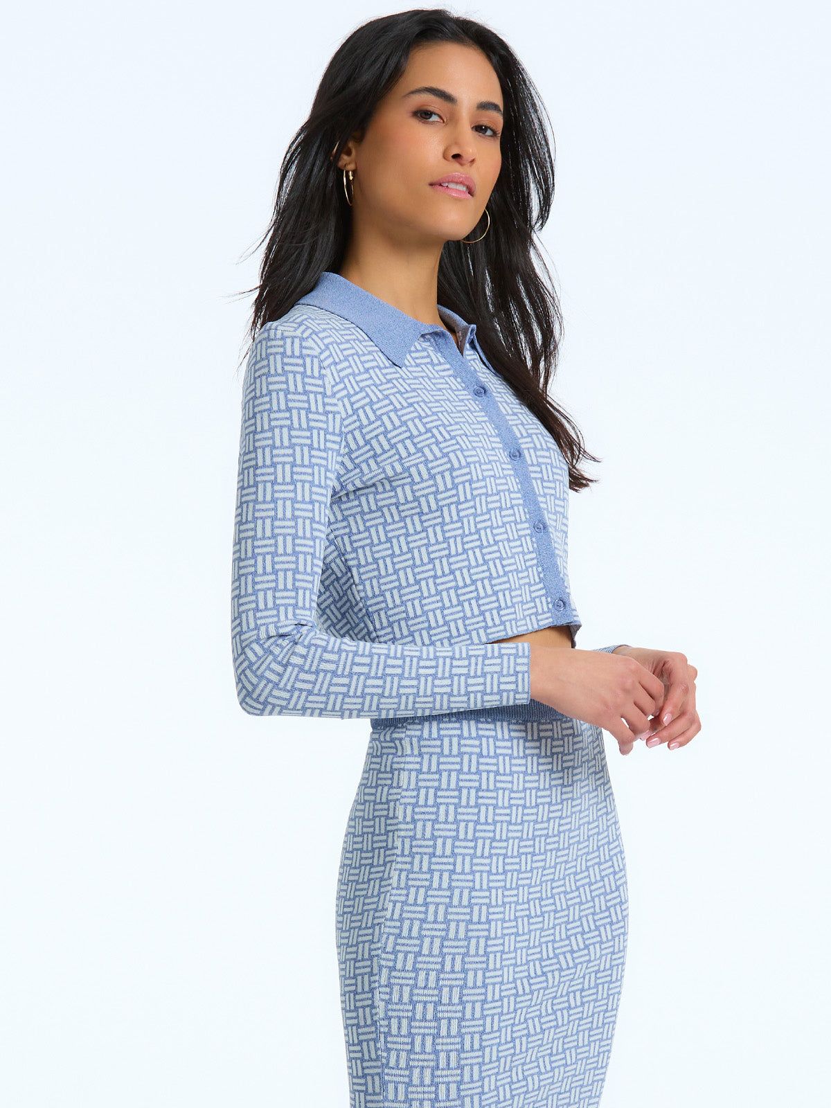 Sophia: Jacquard Collared Cardigan sold by 525 America product image thumbnail 3