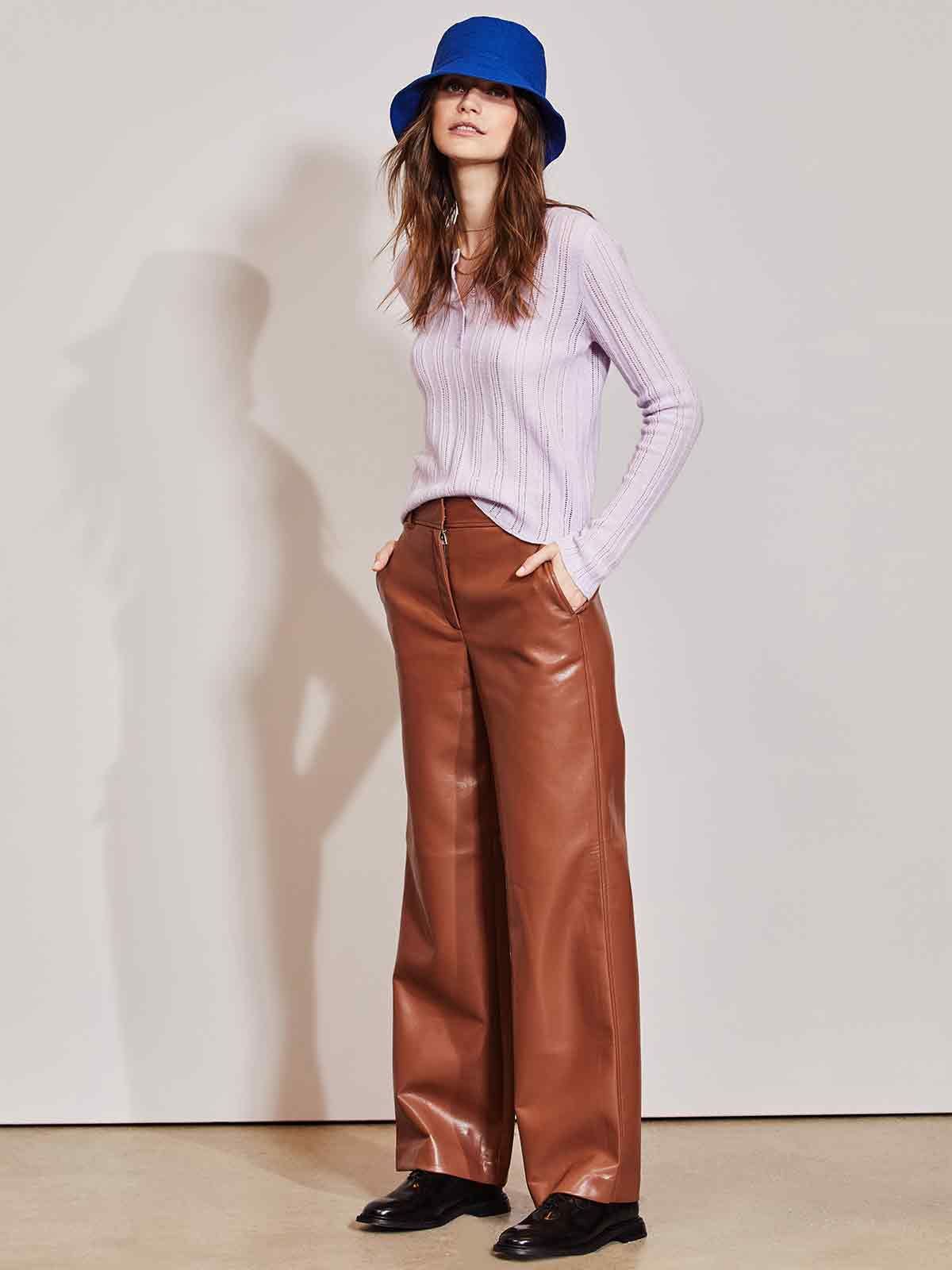 Cashmere Pointelle Henley Pullover sold by 525 America product image thumbnail 2